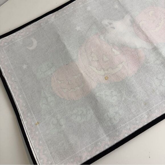 3 Vintage Halloween Placemats Cotton Canvas Ghost Pumpkins - Picture 7 of 7